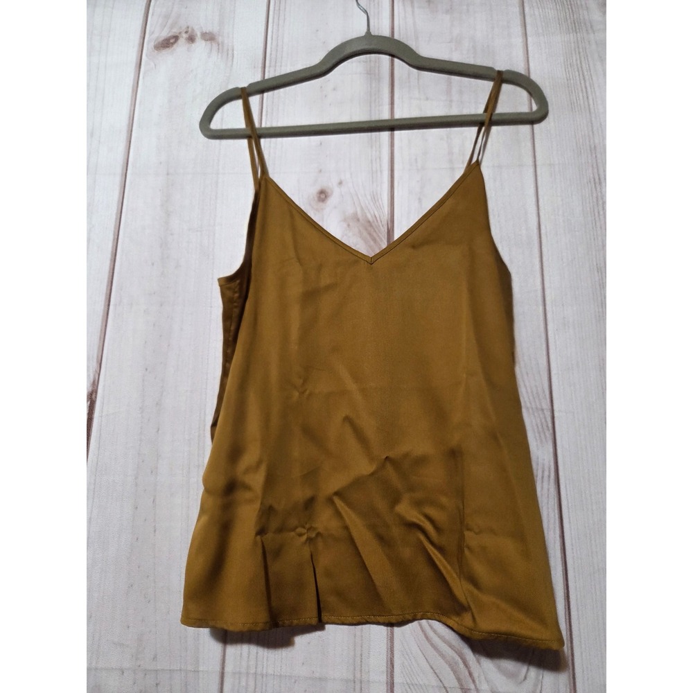 Ettitude Clean Bamboo Lyocell Camisole Top Ochre Gold V-Neck‎ Size M